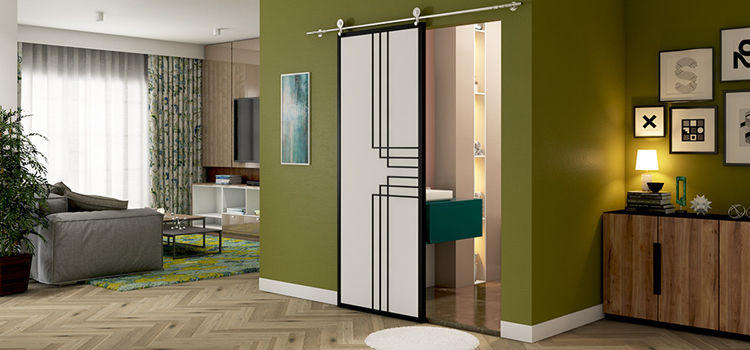 sliding bathroom door installation in Yorba Linda